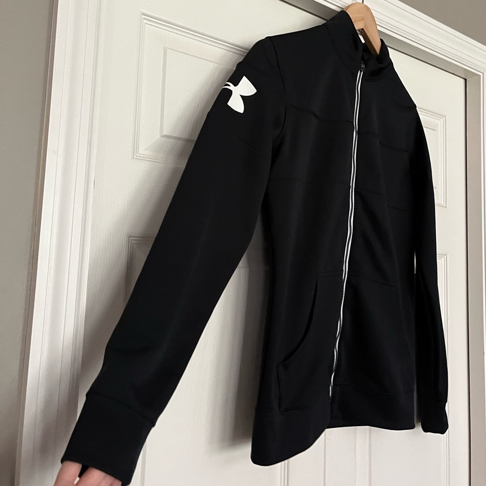 {Under Armour} Hero Semi-Fitted Full-Zip Track Jacket in Black - Women's Small - Picture 4 of 10